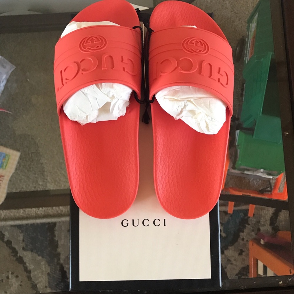 Orange Gucci Slides